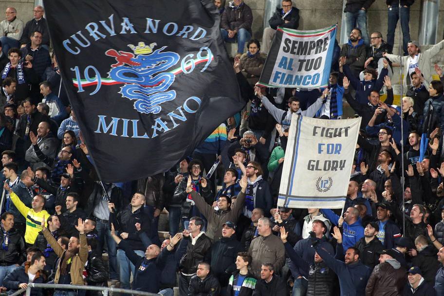 I tifosi dell&#39;Inter presenti a Livorno. Ansa